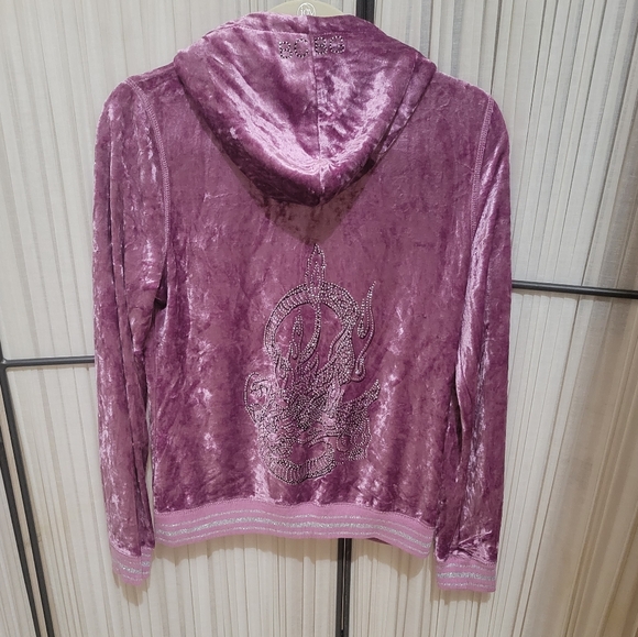 BCBGMAXAZRIA RHINESTONES  VELOUR  TRACK SUIT. - Picture 5 of 13